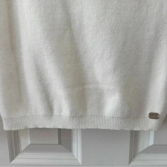 Lipsy Off Shoulder Ivory Sweater Eyelash Lace Trim Womens SM Coquette‎ Preppy - Picture 7 of 9